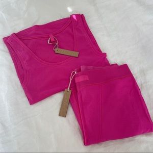 Skims Soft Lounge Tank and Boxer in Hot Pink
